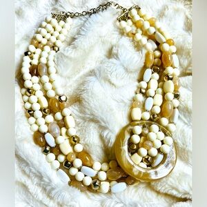 Chico’s beaded necklace Gold tone NEW